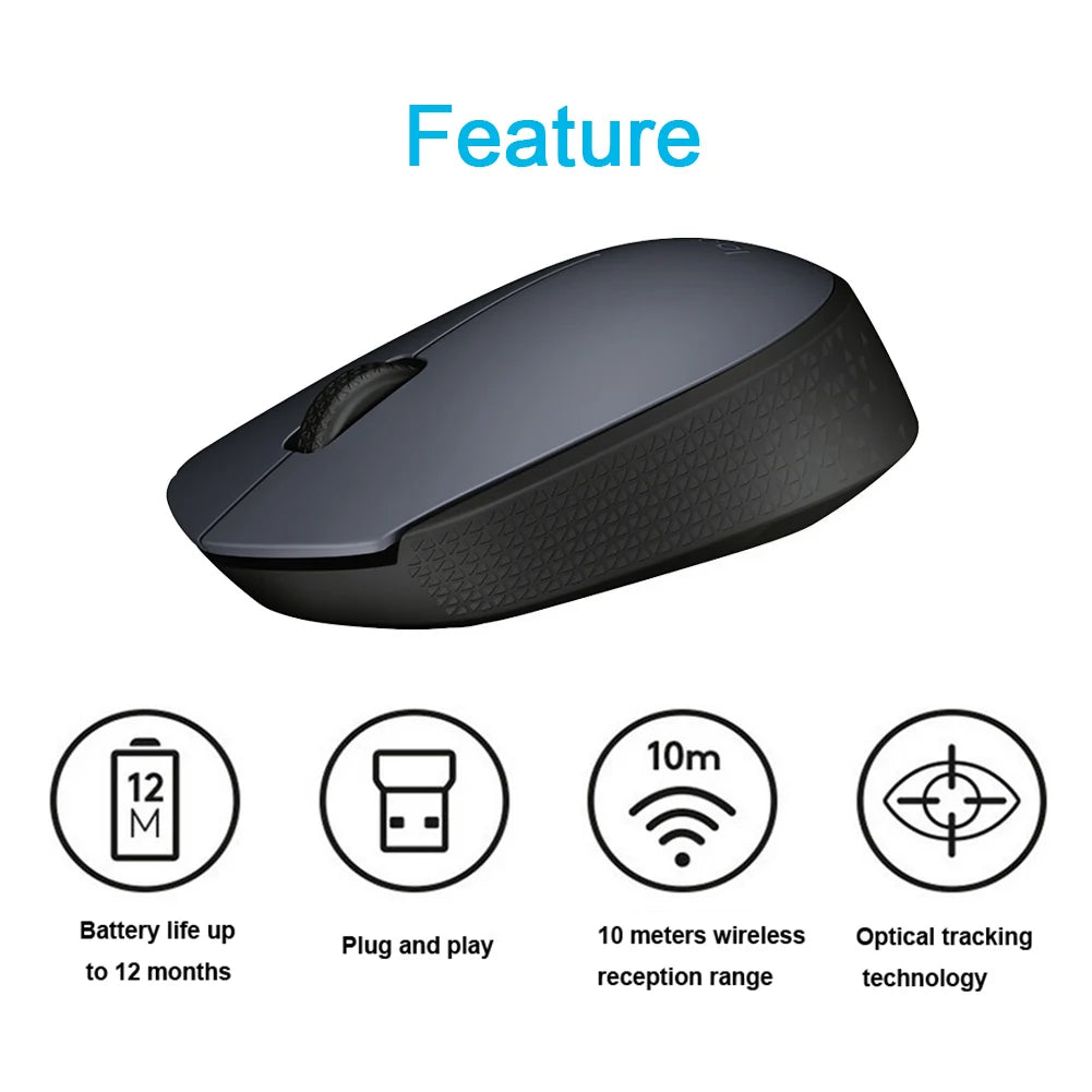 Logitech M170 Wireless Mouse 2.4GHz Optical Mouse 3 Buttons