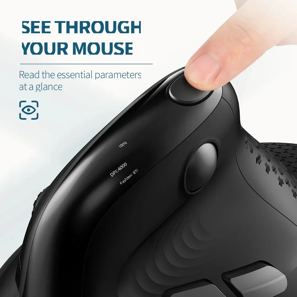 Delux M618XSD Seeker Ergonomic Vertical Mouse with OLED Screen