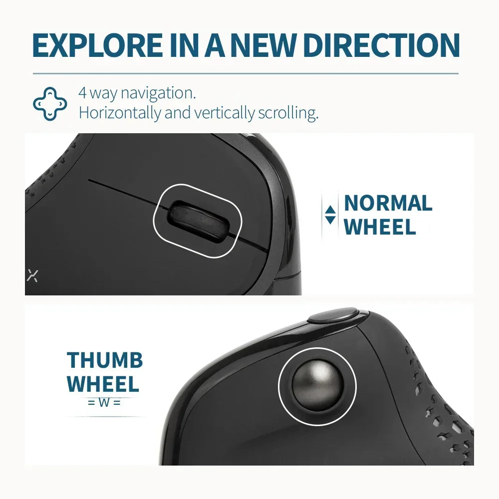 Delux M618XSD Seeker Ergonomic Vertical Mouse with OLED Screen