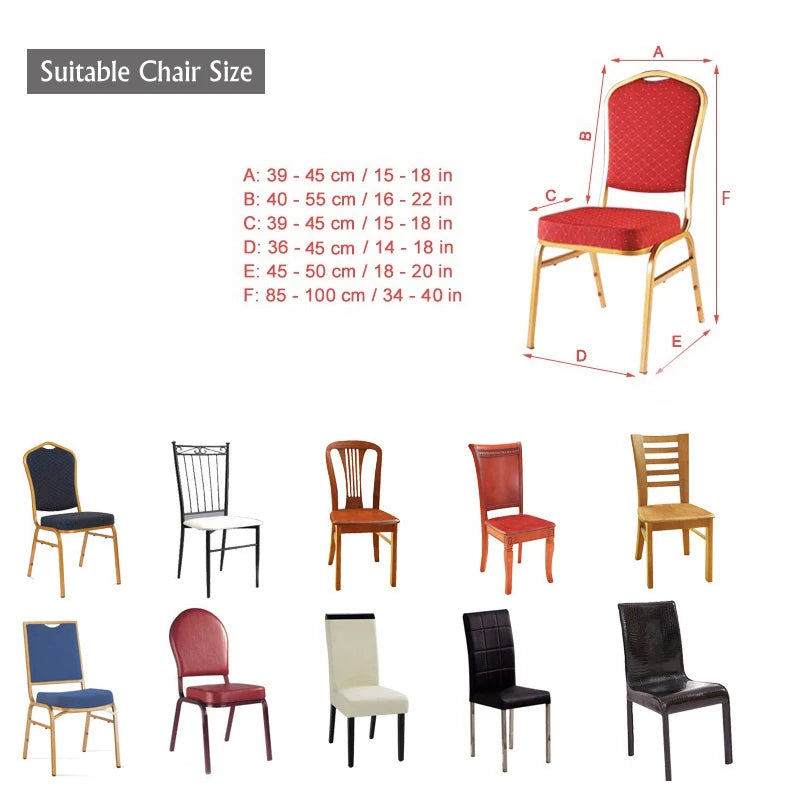 50/100pcs Spandex White Wedding Chair Cover For Hotel Banquet Dining Party