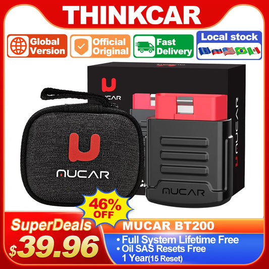 MUCAR BT200 Bluetooth Automotive Obd2 Scanner for Auto Full System Diagnostic