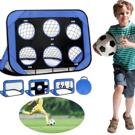 Portable Soccer Training Equipment 4 Goal Modes Soccer Target Net Football Training Shooting Target Net for Backyard Training