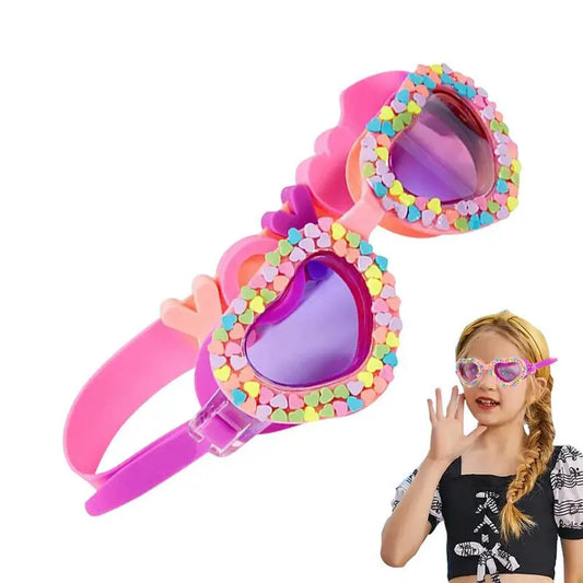 New Waterproof Children's Swimming Goggles Cartoon Heart Shape