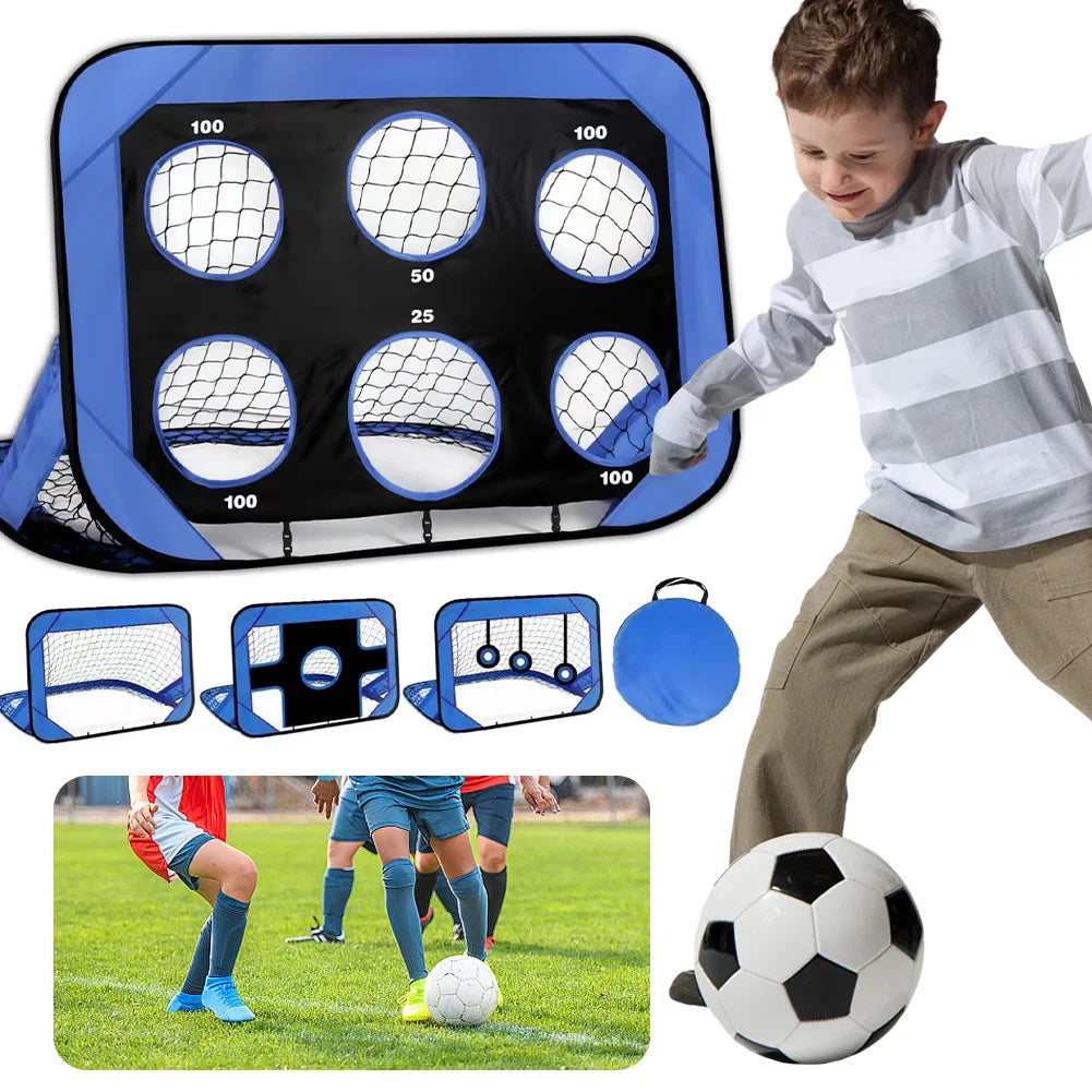 Portable Soccer Training Equipment 4 Goal Modes Soccer Target Net Football Training Shooting Target Net for Backyard Training