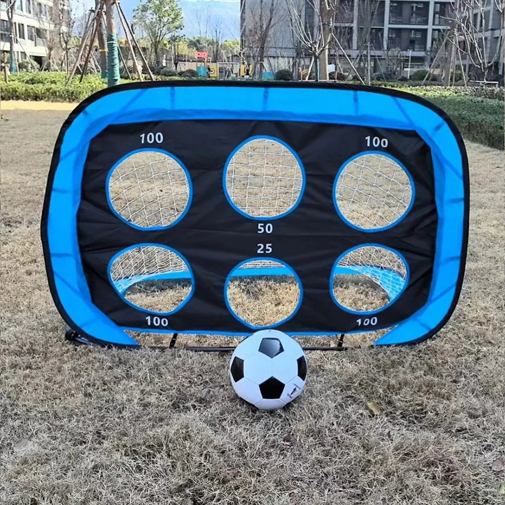 Portable Soccer Training Equipment 4 Goal Modes Soccer Target Net Football Training Shooting Target Net for Backyard Training