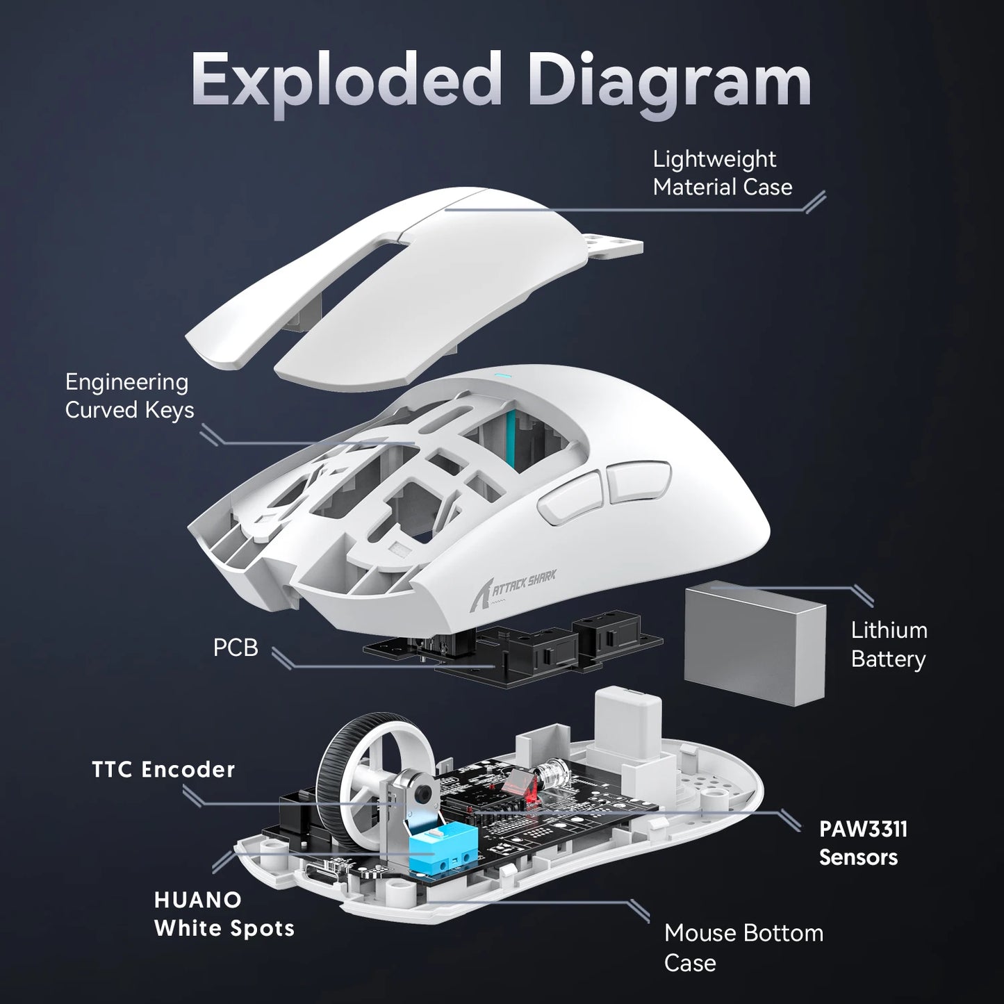 ATTACK SHARK X11 Lightweight Wireless Gaming Mouse