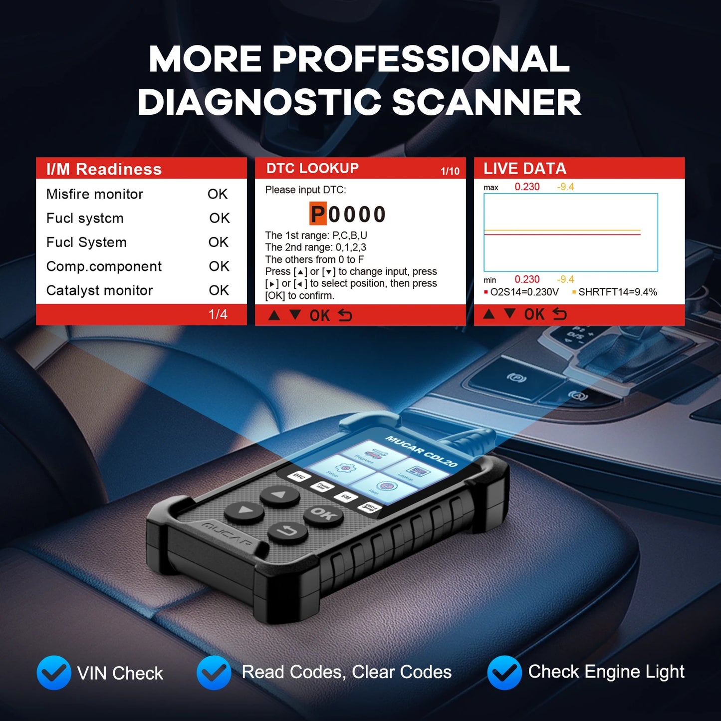 MUCAR CDL20 Obd2 Scanner Diagnostic Tool